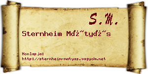 Sternheim Mátyás névjegykártya