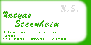 matyas sternheim business card